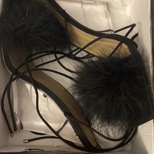 Black fashion nova puff heels